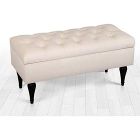 Lorence Home Maye Sandıklı Krem Puf