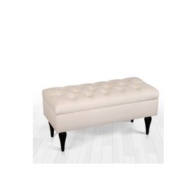 Lorence Home Maye Sandıklı Krem Puf