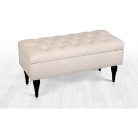 Lorence Home Maye Sandıklı Krem Puf