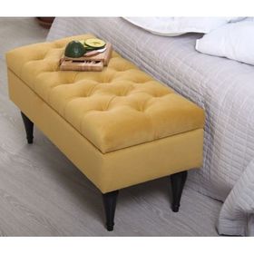 Lorence Home Maye Sandıklı Sarı Puf