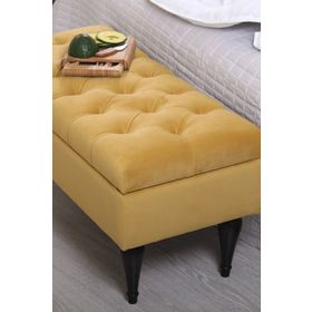 Lorence Home Maye Sandıklı Sarı Puf