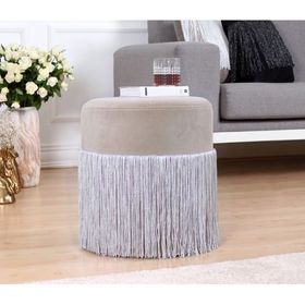 Lorence Home Merkür Püsküllü Gri Puf