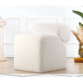 Lorence Home Monlik Teddy Kürk Beyaz Puf