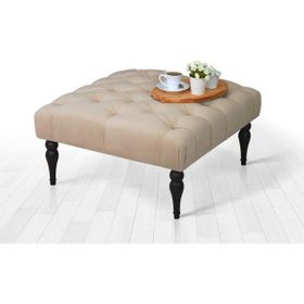 Lorence Home Plaid Krem Puf