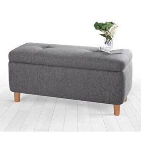 Lorence Home Rocio Sandıklı Koyu Gri Bench Puf