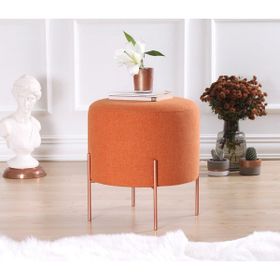 Lorence Home TY4442 Turuncu Yuvarlak Copper Puf