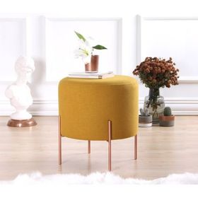 Lorence Home TY4449 Hardal Yuvarlak Copper Puf