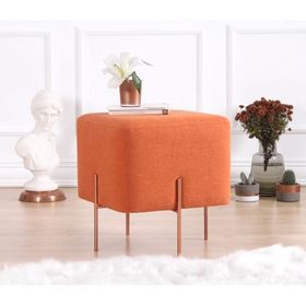 Lorence Home TY4453 Turuncu Kare Copper Puf