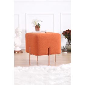 Lorence Home TY4453 Turuncu Kare Copper Puf