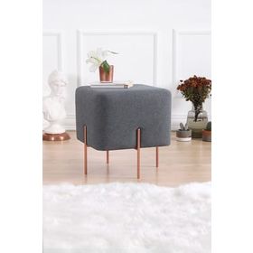 Lorence Home TY4459 Koyu Gri Kare Copper Puf