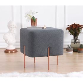Lorence Home TY4459 Koyu Gri Kare Copper Puf