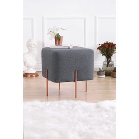 Lorence Home TY4459 Koyu Gri Kare Copper Puf