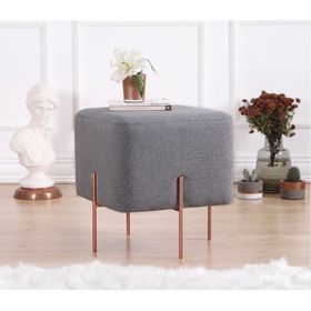 Lorence Home TY4463 Gri Kare Copper Puf
