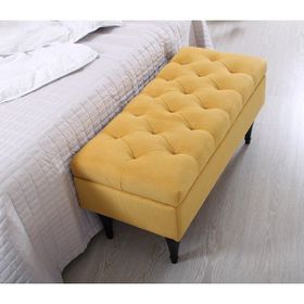 Lorence Home TY9006 Sarı Maye Sandıklı Sarı Puf