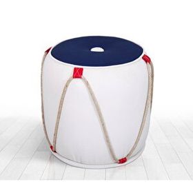 Lorence Home TY9027 Beyaz- Kırmızı Fora Beyaz-Kırmızı Puf
