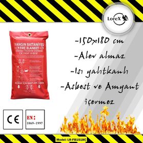 Lorex LR-FB1518C 150x180 cm Çantalı Yangın Söndürme Battaniyesi