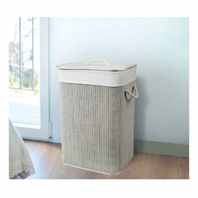 Lorin CHK520C Katlanır Bambu Banyo Kirli Çamaşır Sepeti