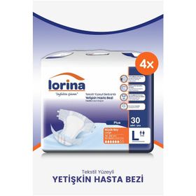Lorina 4x30 Adet XLarge Tekstil Yüzeyli Bel Bantlı Hasta Bezi