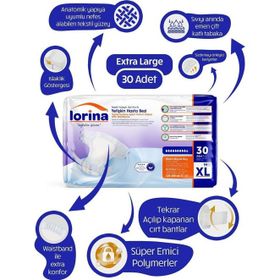Lorina Emici Bel Bantlı XLarge 30 Adet Hasta Bezi