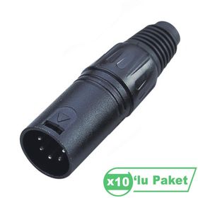 Losen LA1012-5 XLR 5-Pin 10'lu Erkek Siyah Konnektör