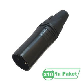 Losen LA1032-2 XLR 3-Pin 10'lu Erkek Siyah Konnektör