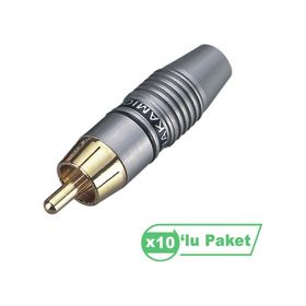 Losen LE5023 Siyah RCA 10'lu Erkek Konnektör