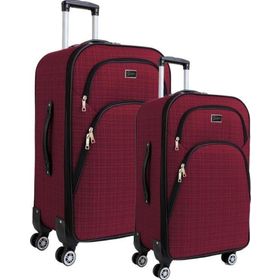 Louisiana Polo 1081 Gedox Bordo 4 Teker Kumaş Büyük ve Orta Boy Valiz Seti