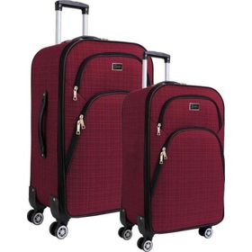 Louisiana Polo 1081 Gedox Bordo 4 Teker Kumaş Orta ve Kabin Boy Valiz Seti