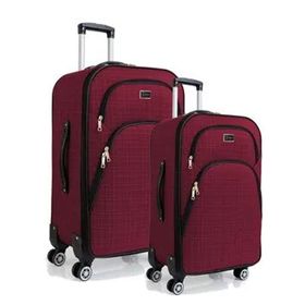 Louisiana Polo 1081 Kumaş Bordo Büyük Boy ve Kabin Boy 2'li Valiz Seti