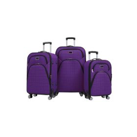Louisiana Polo 1081 Mor 4 Teker Kumaş 3'lü Valiz Seti