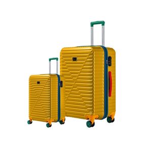 Louisiana Polo 1088 Sarı %100 Polikarbon 4x2 Teker Büyük ve Kabin Boy 2'li Valiz Seti