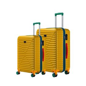 Louisiana Polo 1088 Sarı %100 Polikarbon 4x2 Teker Büyük ve Orta Boy 2'li Valiz Seti