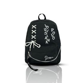 Louisiana Polo 1141 Siyah-Beyaz Laptop Bölmeli Okul Çantası