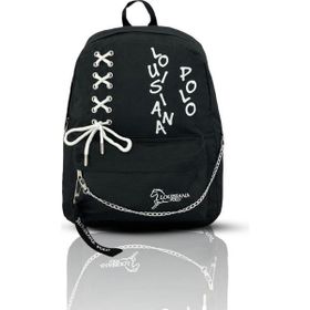Louisiana Polo 1141 Siyah-Beyaz Laptop Bölmeli Okul Çantası