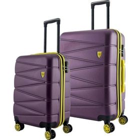 Louisiana Polo 1164 Mor 4x2 Teker Büyük ve Kabin Boy 2'li Valiz Seti