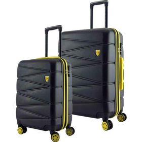 Louisiana Polo 1164 Siyah 4x2 Teker Büyük ve Kabin Boy 2'li Valiz Seti