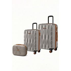 Louisiana Polo 1167 Taş Taba Orta Boy Makyaj Kabin Boy 2'li Valiz Seti