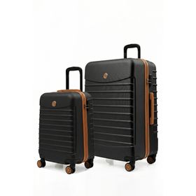 Louisiana Polo 1168 Siyah Taba Büyük Boy / Kabin Boy 2'li Valiz Seti