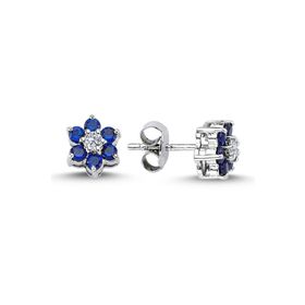 Lova 3020005 Pırlantalı Safir Papatya Küpe