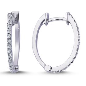 Lova 3030018 Pırlantalı Oval Halka Küpe