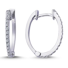 Lova 3030018 Pırlantalı Oval Halka Küpe