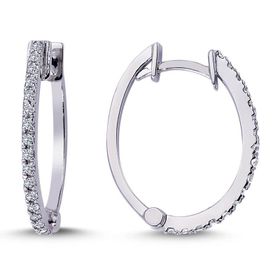 Lova 3030019 Pırlantalı Oval Halka Küpe