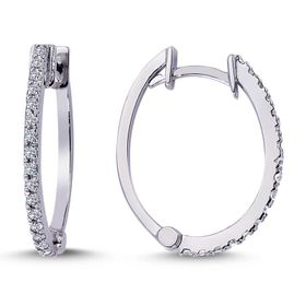 Lova 3030019 Pırlantalı Oval Halka Küpe