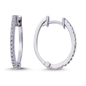 Lova 3030019 Pırlantalı Oval Halka Küpe