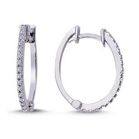 Lova 3030019 Pırlantalı Oval Halka Küpe