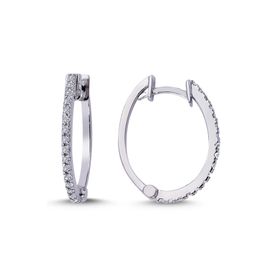 Lova 3030019 Pırlantalı Oval Halka Küpe