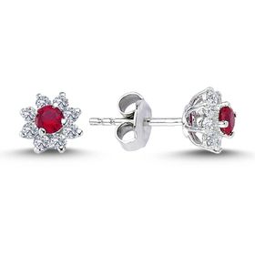Lova 3030021 Pırlantalı Yakut Çiçek Küpe