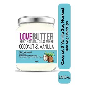 Love Butter 190 ml Tüm Saçlar İçin Coconut-Vanilya Nemlendirici Saç Maskesi