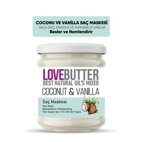 Love Butter 190 ml Tüm Saçlar İçin Coconut-Vanilya Nemlendirici Saç Maskesi