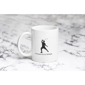 Love Tenis Spor Baskılı Seramik Kupa Bardak